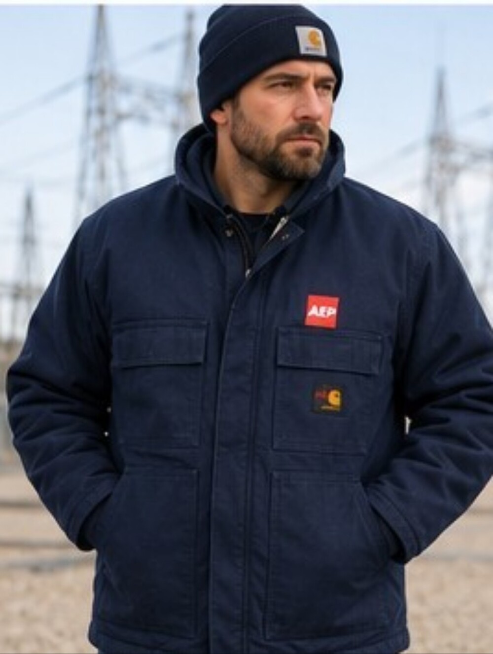 Vintage 2000s Carhartt FR FRC099 Nomex IIIA Flame Resistant Utility Jacket |